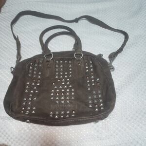 LIEBESKIND EUC BROWN STUDDED SUEDE LEATHER BAG CROSSBODY OR SATCHEL